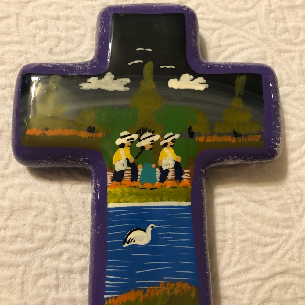 Ceramic wall hanging cross. Made of ceramic clay - Picture 7 of 7